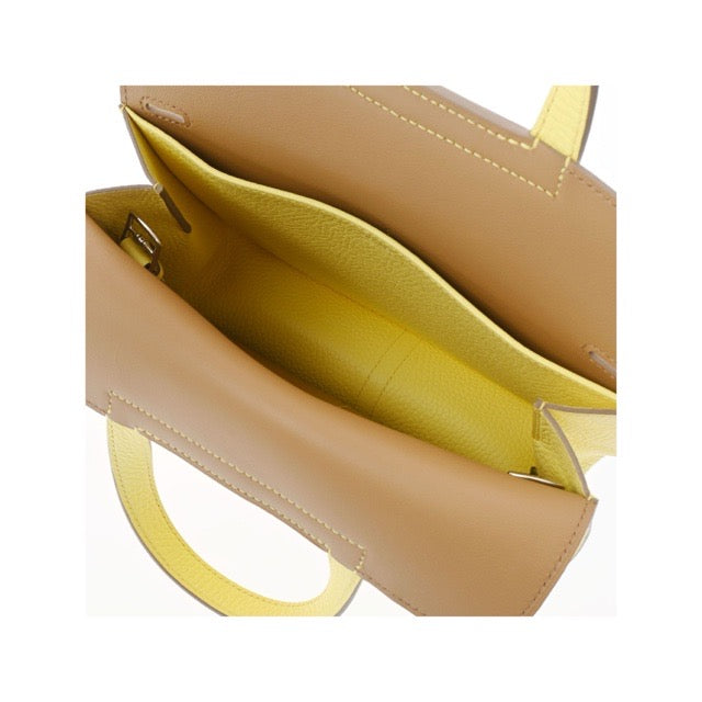 HERMES HALZAN 25 VERSO LIMONCELLO CHAI TAURILLON CLEMENCE SILVER HARDWARE