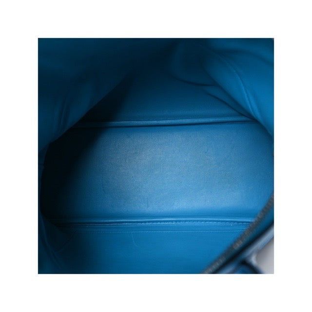 HERMES BOLIDE 31 BLEU ZANZIBAR TAURILLON CLEMENCE SILVER HARDWARE