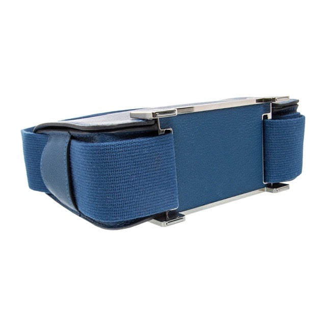 Hermès Geta Bleu Tie Chèvre Mysore Silver Hardware Shoulder Bag