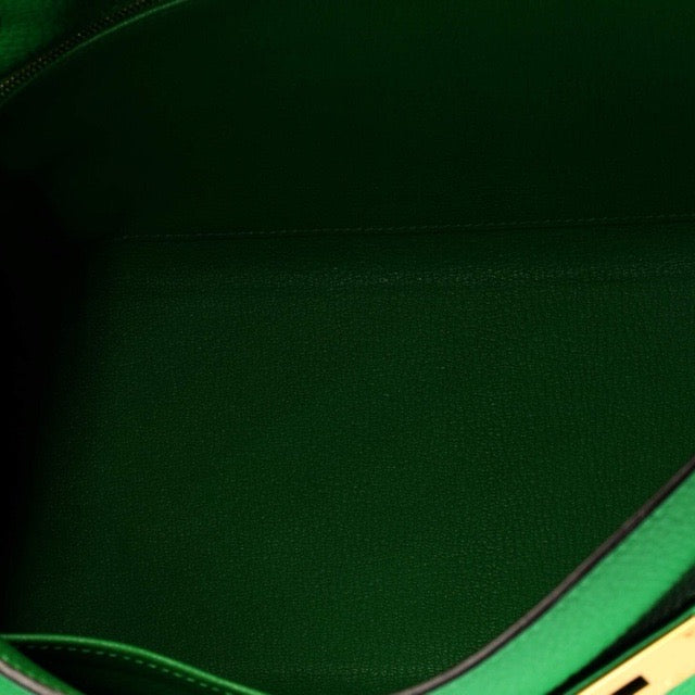 HERMES KELLY 32 RETOURNE BAMBOO TOGO GOLD HARDWARE