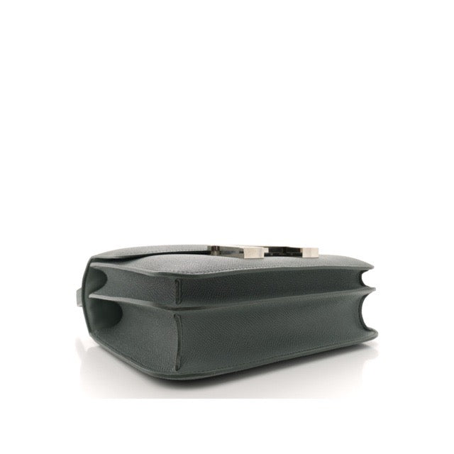 HERMES CONSTANCE 24 SHOULDER BAG VERT AMANDE EPSOM SILVER HARDWARE