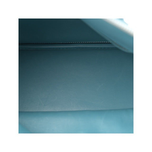 HERMES BOLIDE 31 BLEU JEAN TAURILLON CLEMENCE SILVER HARDWARE
