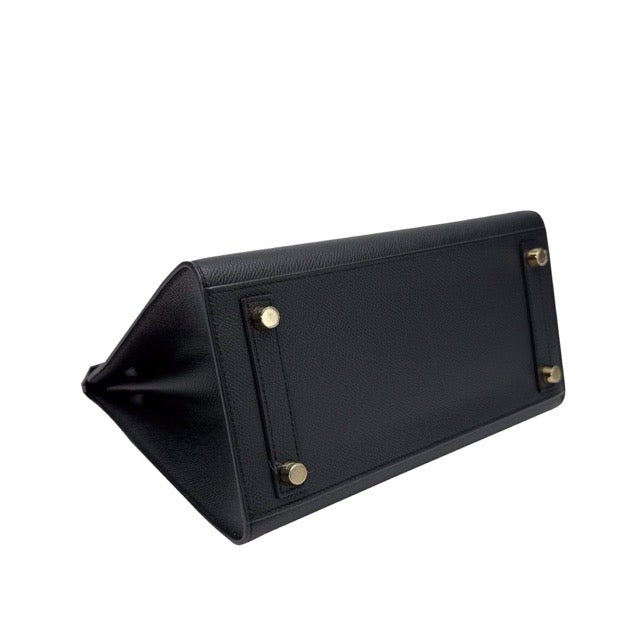 HERMES BIRKIN 25 SELLIER BLACK EPSOM GOLD HARDWARE