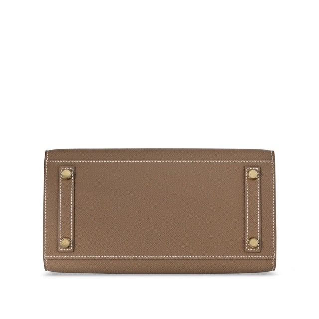 HERMES BIRKIN 25 SELLIER ETOUPE EPSOM GOLD HARDWARE