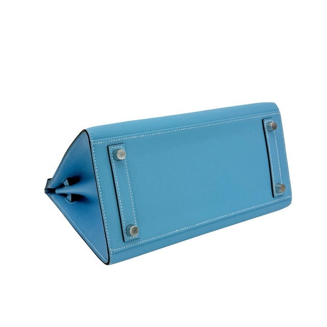 HERMES BIRKIN 25 SELLIER SPECIAL ORDER PERSONAL ORDER CELESTE EPSOM SILVER HARDWARE HSS