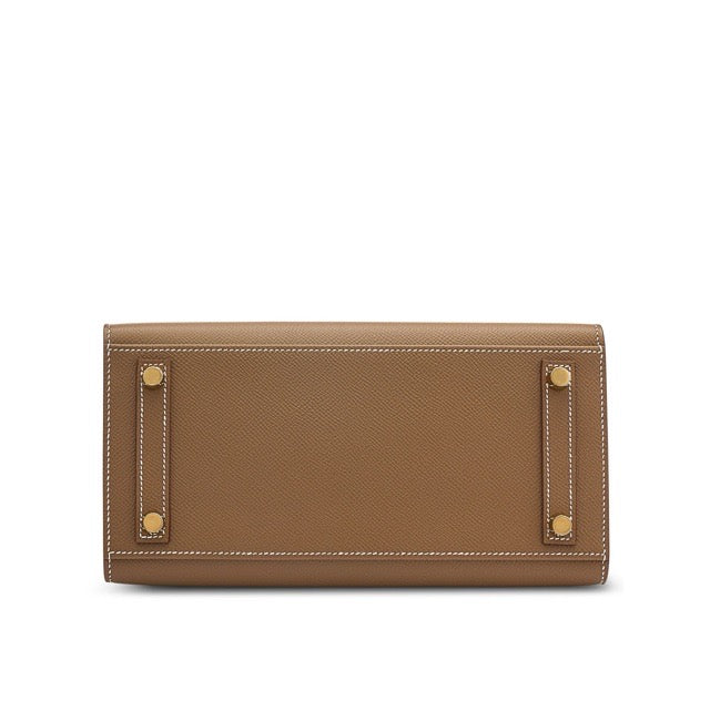 HERMES BIRKIN 25 SELLIER ETOUPE EPSOM GOLD HARDWARE