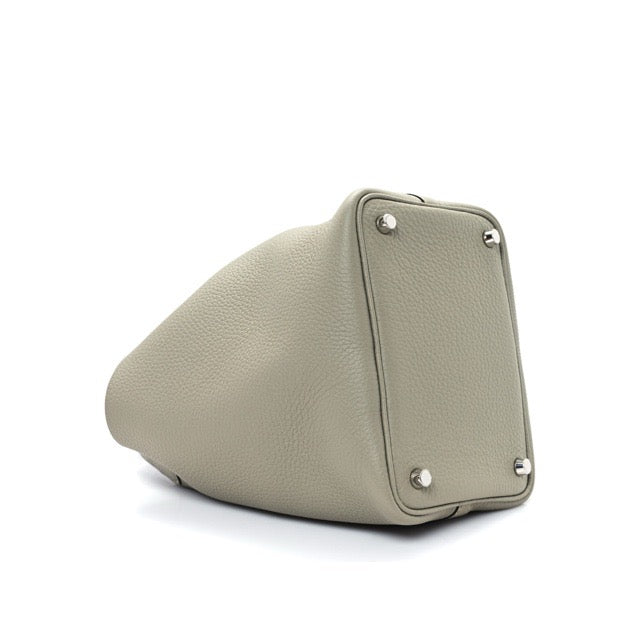 HERMES PICOTIN LOCK PM 18 SAUGE TAURILLON CLEMENCE SILVER HARDWARE