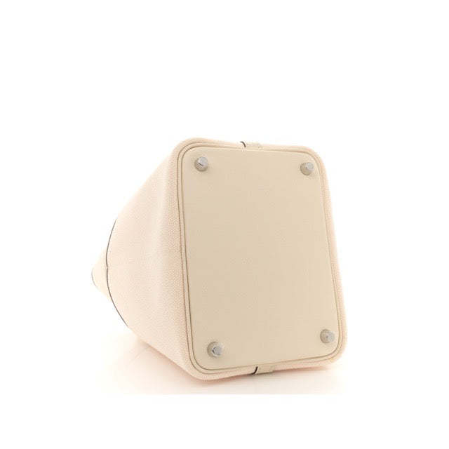 HERMES PICOTIN LOCK 18 PM CARGO NATA TOILE SWIFT SILVER HARDWARE