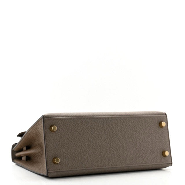 HERMES KELLY 25 SELLIER PERSONAL ORDER SPECIAL ORDER GRIS ASPHALTE ETOUPE TOGO BRUSHED GOLD HARDWARE HSS