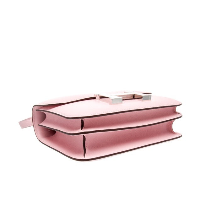 HERMES MINI CONSTANCE 18 MIRROR ROSE SAKURA SWIFT SILVER HARDWARE