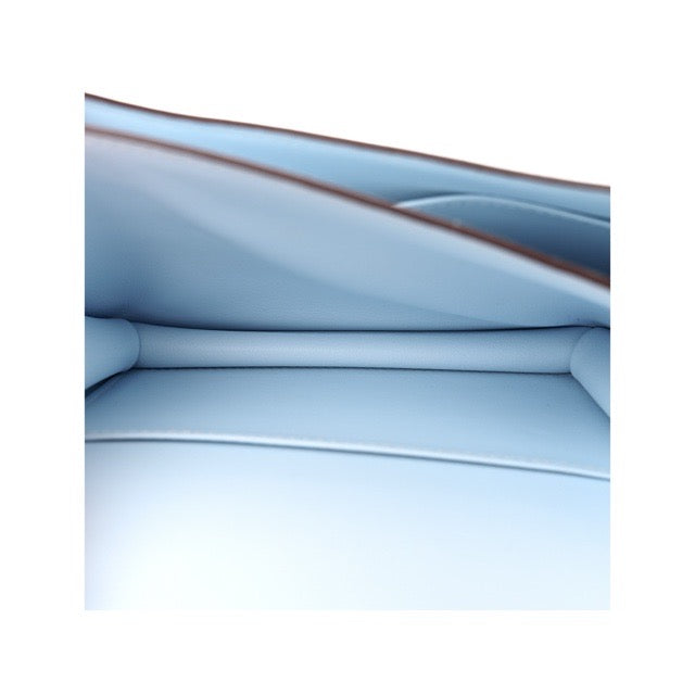 HERMES CONSTANCE 18 SHOULDER BAG BLEU BRUME SWIFT SILVER HARDWARE
