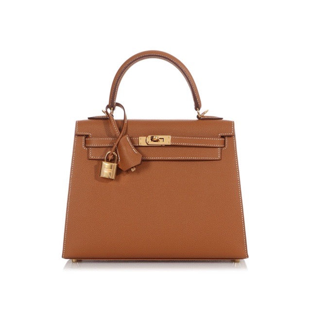HERMES KELLY 25 SELLIER GOLD EPSOM GOLD HARDWARE
