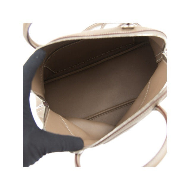 HERMES BOLIDE 31 ETOUPE TAURILLON CLEMENCE SILVER HARDWARE