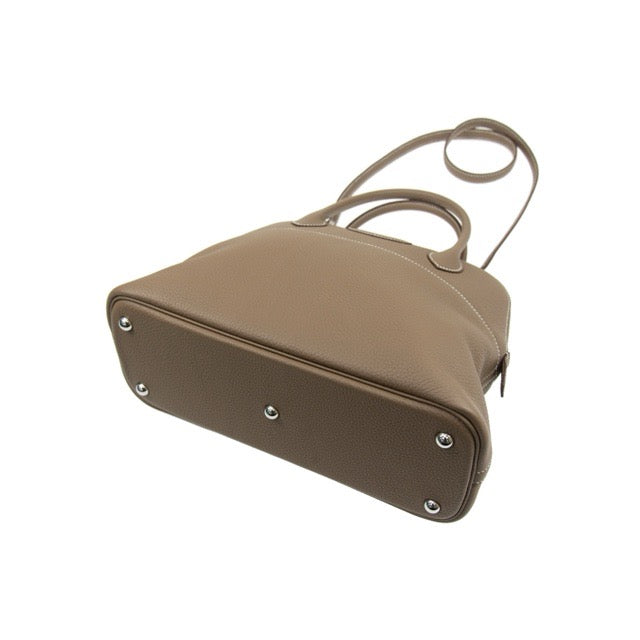 HERMES BOLIDE 31 ETOUPE TAURILLON CLEMENCE SILVER HARDWARE