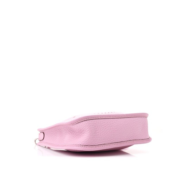 HERMES MINI EVELYNE TPM SHOULDER BAG MAUVE SYLVESTRE TAURILLON CLEMENCE SILVER HARDWARE