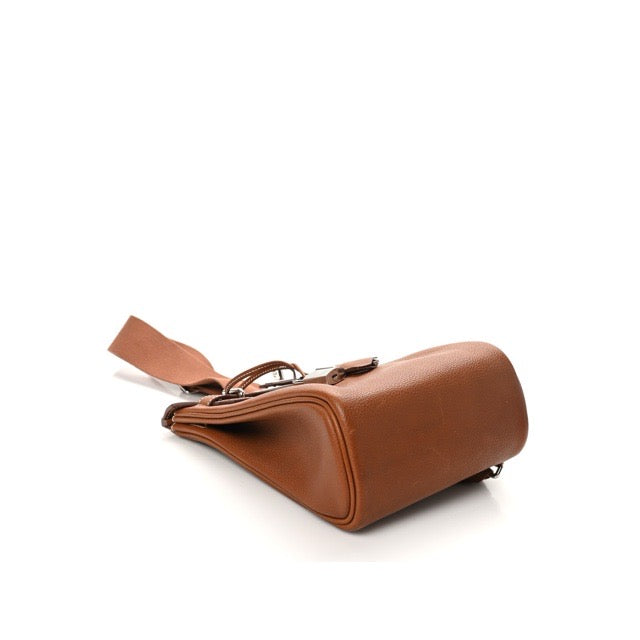 HERMES KELLY HAC A DOS PM CROSSBODY SHOULDER BAG FAUVE BARENIA FAUBOURG SILVER HARDWARE