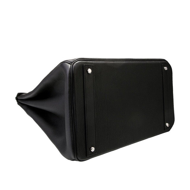 HERMES BIRKIN 40 HAUTE COUTURE HAC BLACK TOGO SILVER HARDWARE