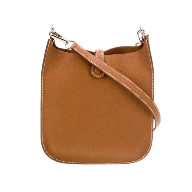 HERMES MINI EVELYNE TPM SELLIER GOLD EPSOM SILVER HARDWARE