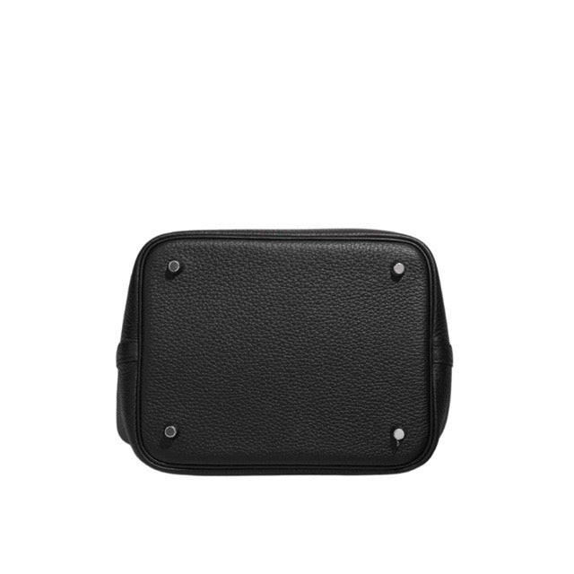 HERMES PICOTIN LOCK MM 22 BLACK TAURILLON CLEMENCE SILVER HARDWARE