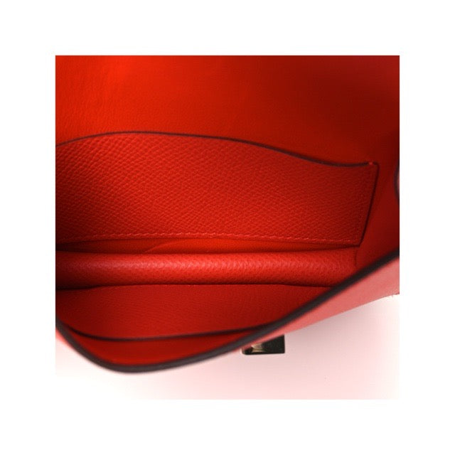 HERMES CONSTANCE SLIM WALLET CAPUCINE EPSOM SANGUINE SILVER HARDWARE