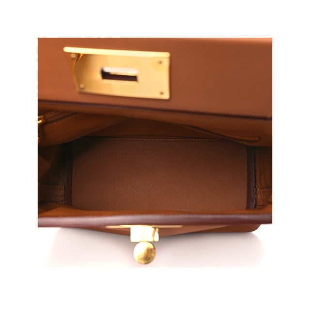 HERMES MINI 24/24 VAN QUATRE GOLD EVERCOLOR SWIFT GOLD HARDWARE
