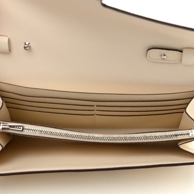 HERMES CONSTANCE LONG WALLET TO GO NATA EPSOM SILVER HARDWARE