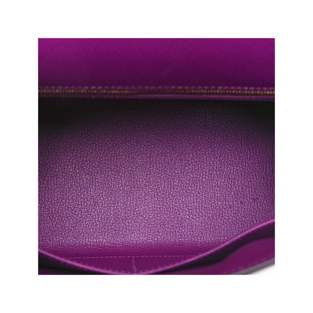 HERMES KELLY 28 SELLIER ANEMONE EPSOM GOLD HARDWARE