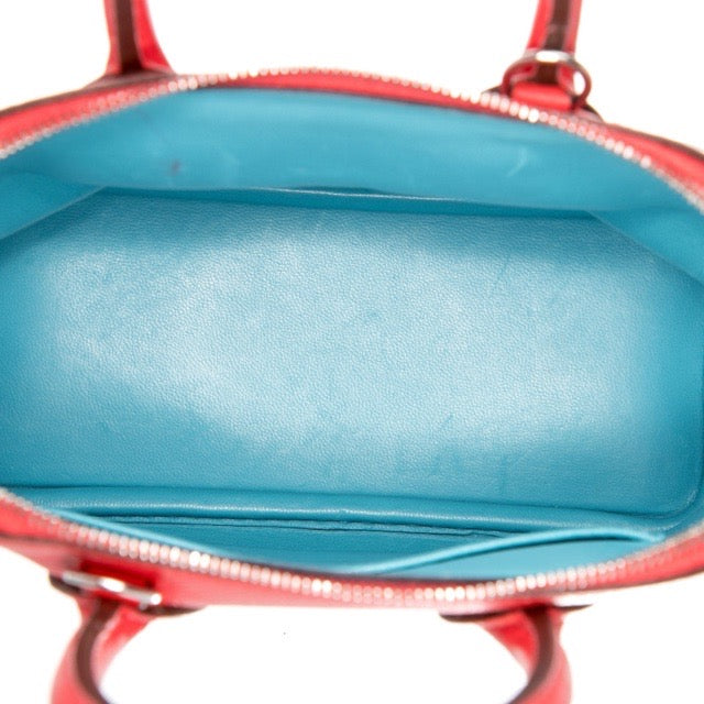 HERMES MINI BOLIDE 1923 VERSO ROUGE DE COEUR BLEU DU NORD EVERCOLOR SILVER HARDWARE
