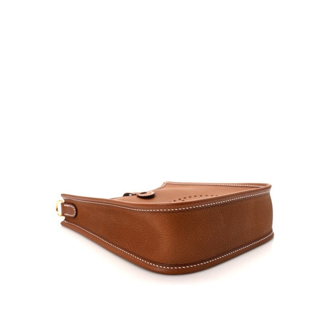 HERMES MINI EVELYNE TPM SHOULDER BAG FAUVE BARENIA FAUBOURG GOLD