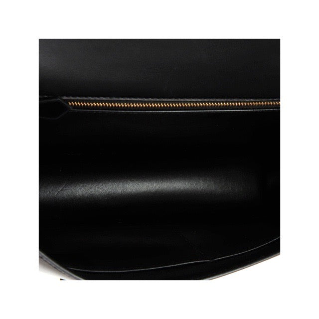 HERMES CONSTANCE 1-24 BLACK TADELAKT ROSE GOLD PINK GOLD HARDWARE