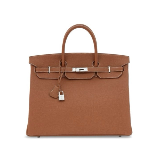 HERMES BIRKIN 40 GOLD TOGO SILVER HARDWARE