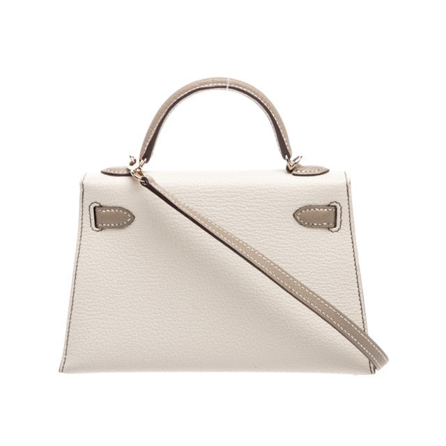 HERMES MINI KELLY 20 SELLIER HSS PERSONAL ORDER GRIS TOURTERELLE NATA CHEVRE MYSORE PERMABRASS GOLD HARDWARE