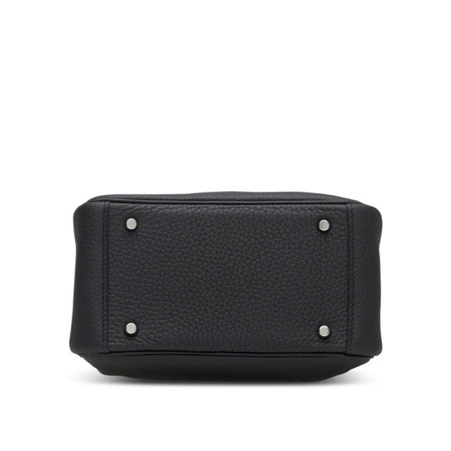 HERMES MINI LINDY 20 BLACK TAURILLON CLEMENCE SILVER HARDWARE