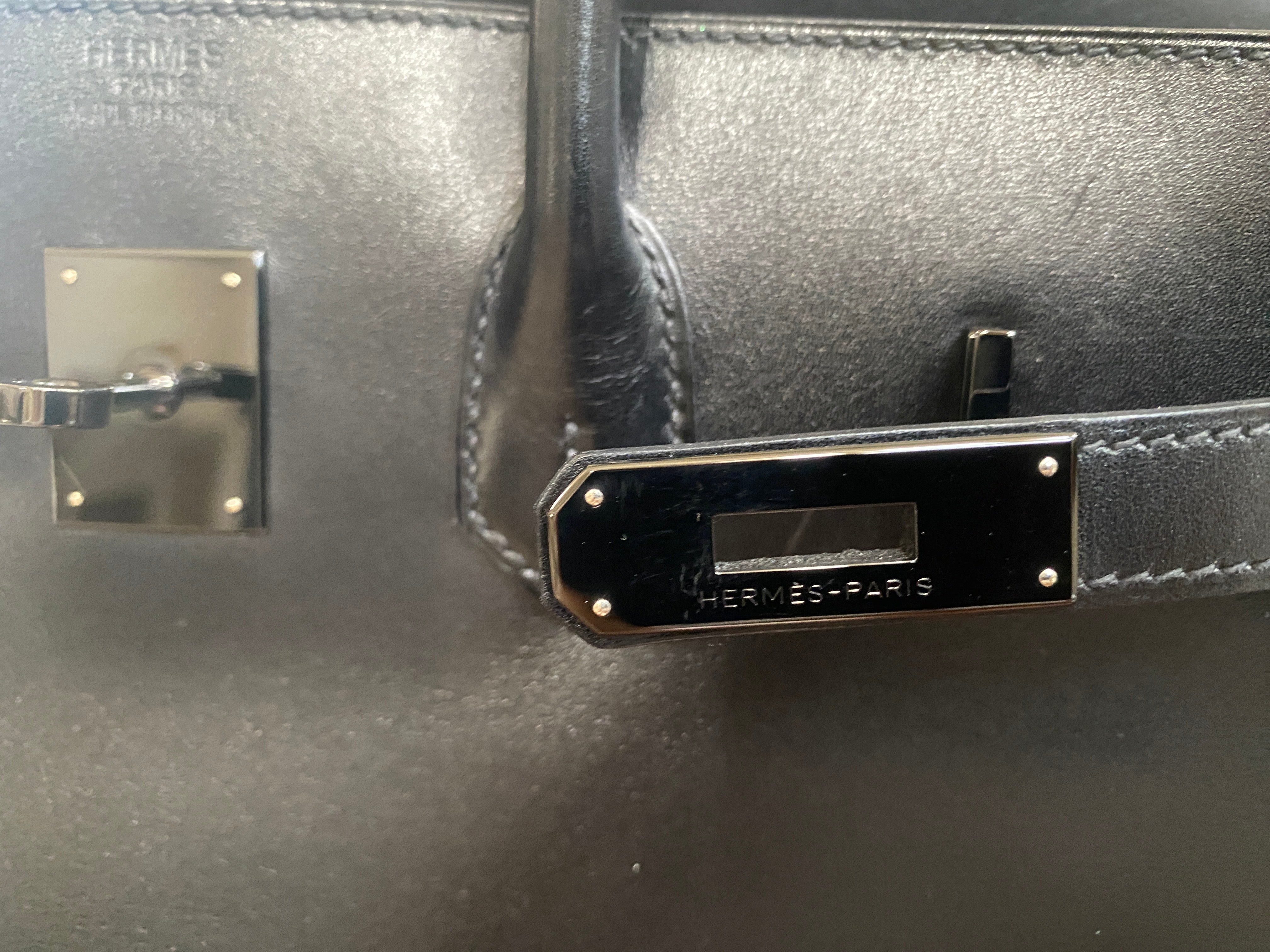 HERMES BIRKIN 35 SO-BLACK BOX CALFSKIN BLACK HARDWARE