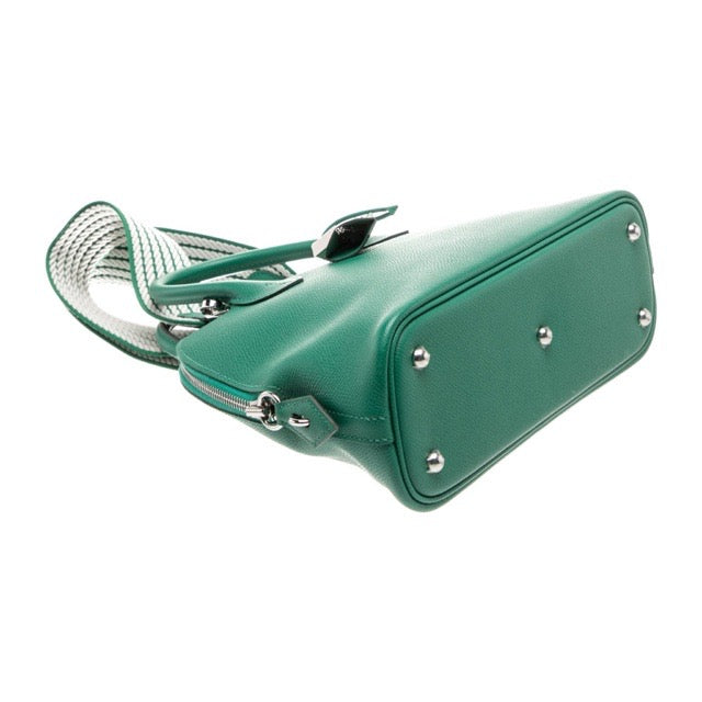 エルメス ボリード 25 Vert Vertigo エプソン シルバー金具 HERMES