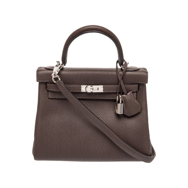 エルメス ケリー 25 Chocolat トゴ シルバー金具 HERMES KELLY 25