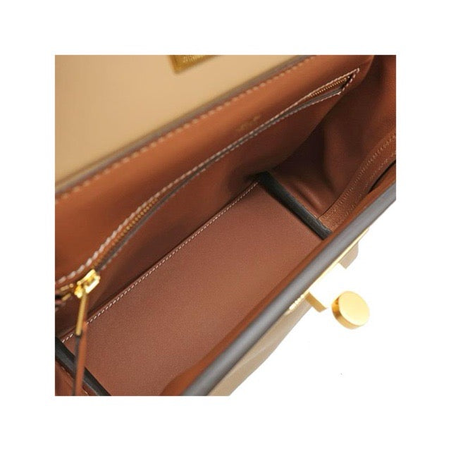 HERMES MINI 24/24 21 VERSO CHAI FAUVE EVERCOLOR SWIFT GOLD HARDWARE