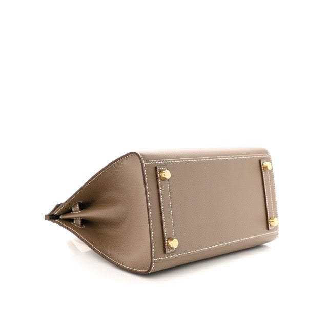 HERMES BIRKIN 25 SELLIER ETOUPE EPSOM GOLD HARDWARE