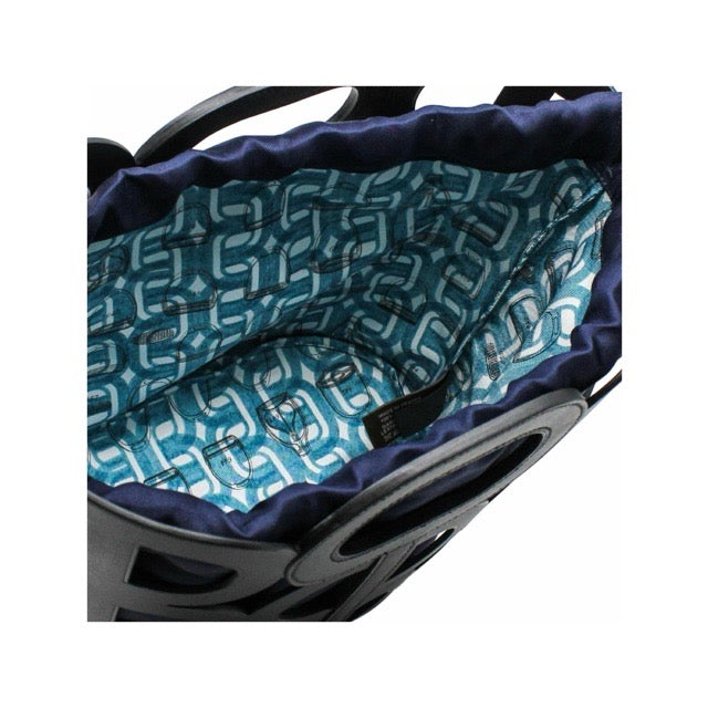 HERMES CHAINE D'ANCRE LIMITED EDITION HAND BAG BLACK NOIR BLEU NAVY MADAME