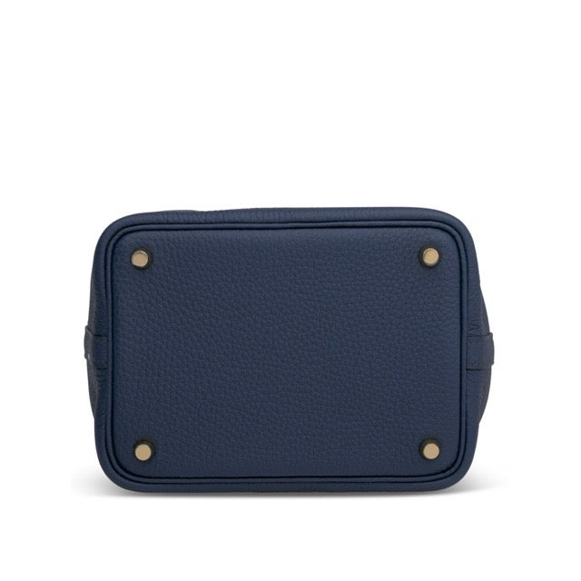 HERMES PICOTIN LOCK 18 PM BLEU DE PRUSSE TAURILLON CLEMENCE GOLD HARDWARE