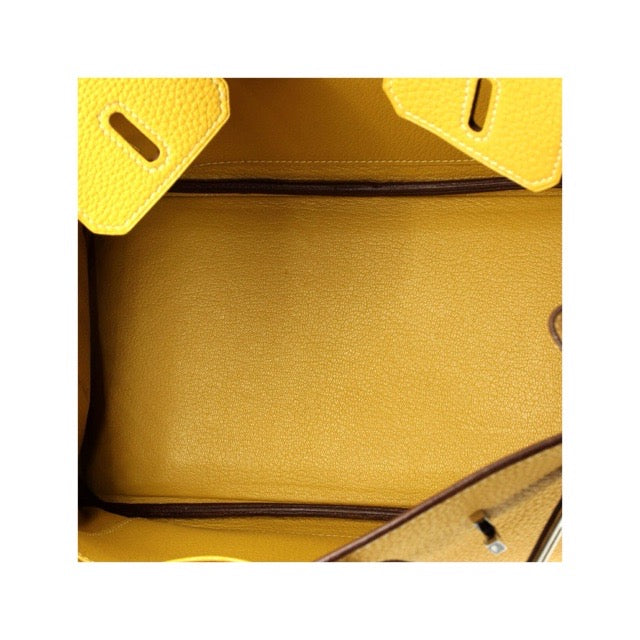 HERMES BIRKIN 25 CURRY TOGO SILVER HARDWARE