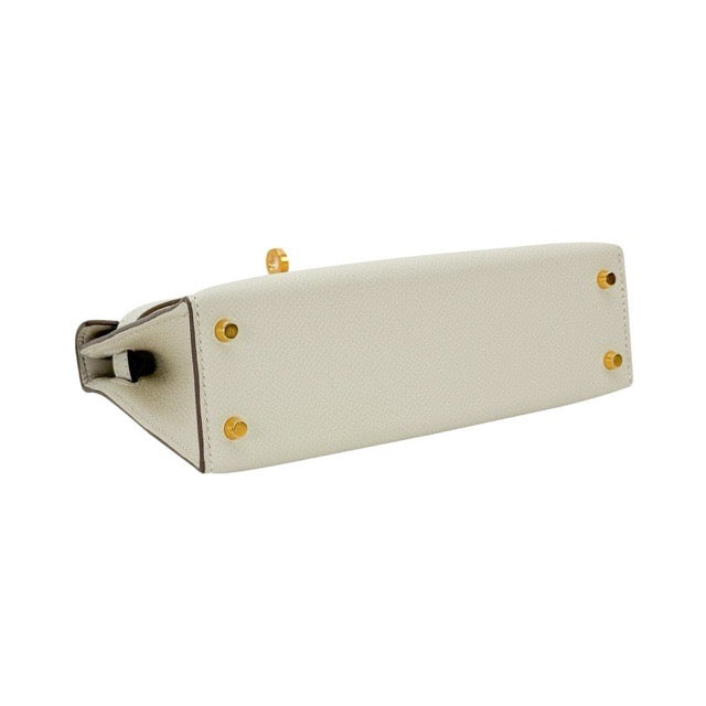 HERMES MINI KELLY 2 SELLIER 20 CRAIE EPSOM GOLD HARDWARE