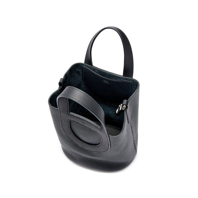 HERMES IN-THE-LOOP 18 BLACK TAURILLON CLEMENCE SWIFT SILVER HARDWARE