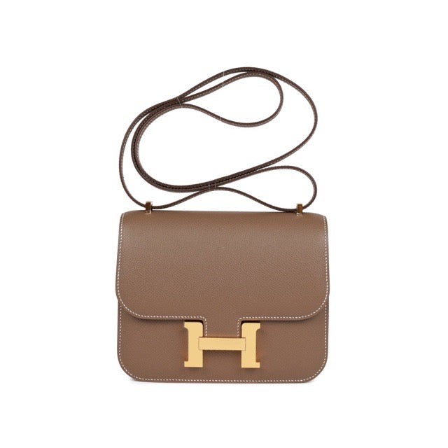 HERMES MINI CONSTANCE 18 ETOUPE EPSOM GOLD HARDWARE