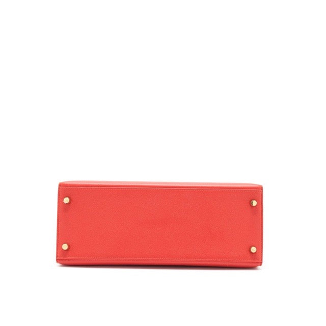 HERMES KELLY 28 SELLIER ROUGE PIVOINE EPSOM GOLD HARDWARE