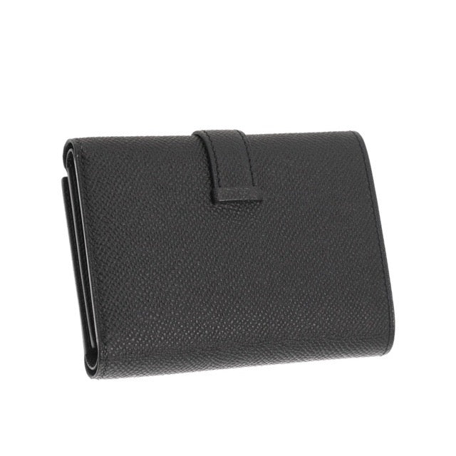 エルメス ベアン コンビネ ミニウォレット Black エプソン シルバー 