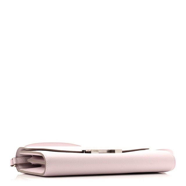 HERMES CONSTANCE LONG WALLET TO-GO MAUVE PALE EVERCOLOR SILVER HARDWARE