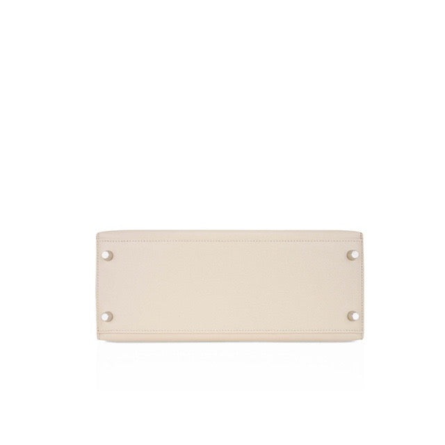 HERMES KELLY 28 SELLIER CRAIE EPSOM SILVER HARDWARE
