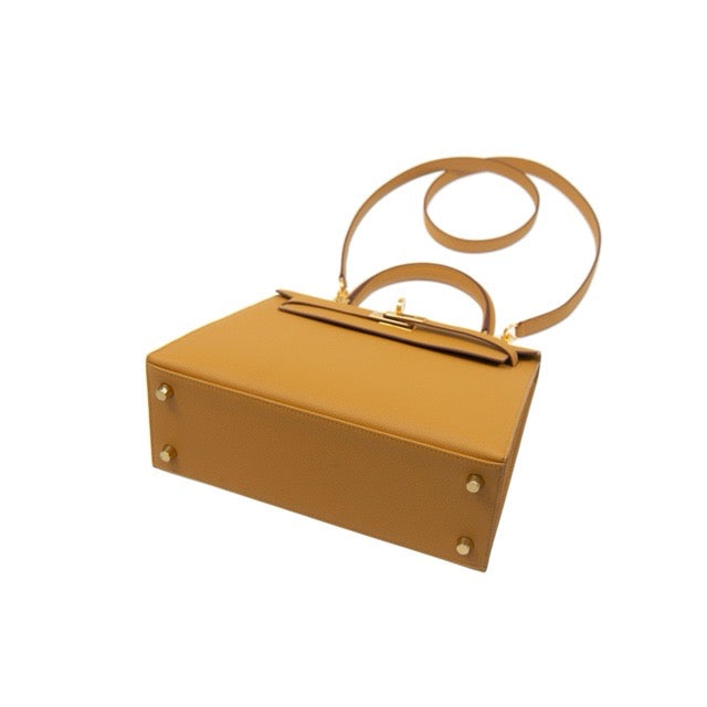 HERMES KELLY 25 SELLIER SESAME EPSOM GOLD HARDWARE