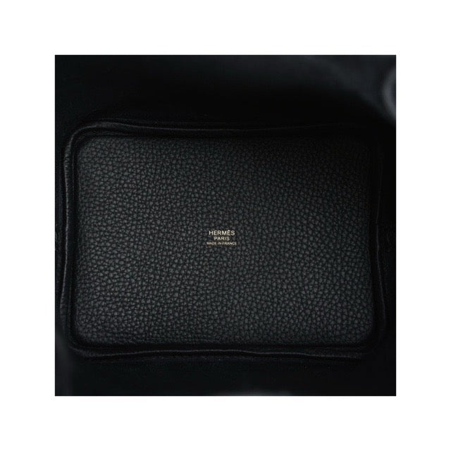 HERMES PICOTIN LOCK 18 PM BLACK TAURILLON CLEMENCE GOLD HARDWARE